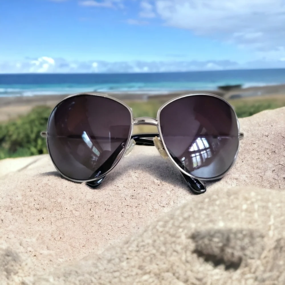Vintage Italian Designer Metal Frame Classic Aviator Glasses - Picture 3 of 13